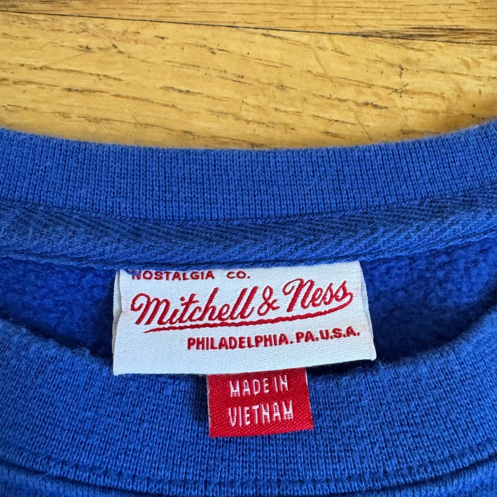 Mitchell & Ness Blue Crewneck Sweater 76ers Retro Style - Picture 4 of 6